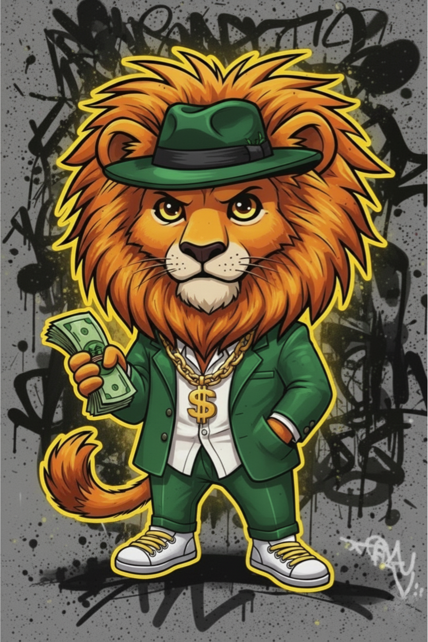 Urban Lion – Lucky King | Diamond Painting 30×40 cm