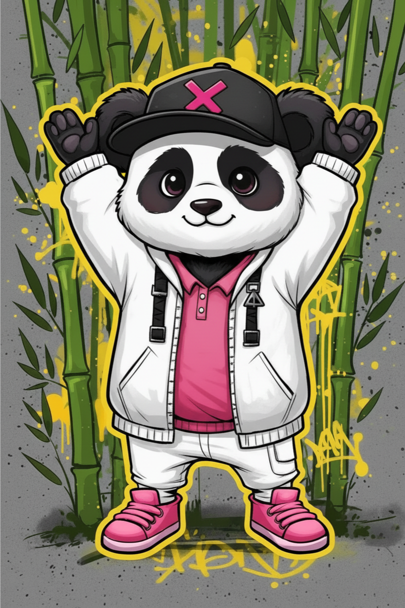 Urban Panda – Street Beat | Diamond Painting 30×40 cm