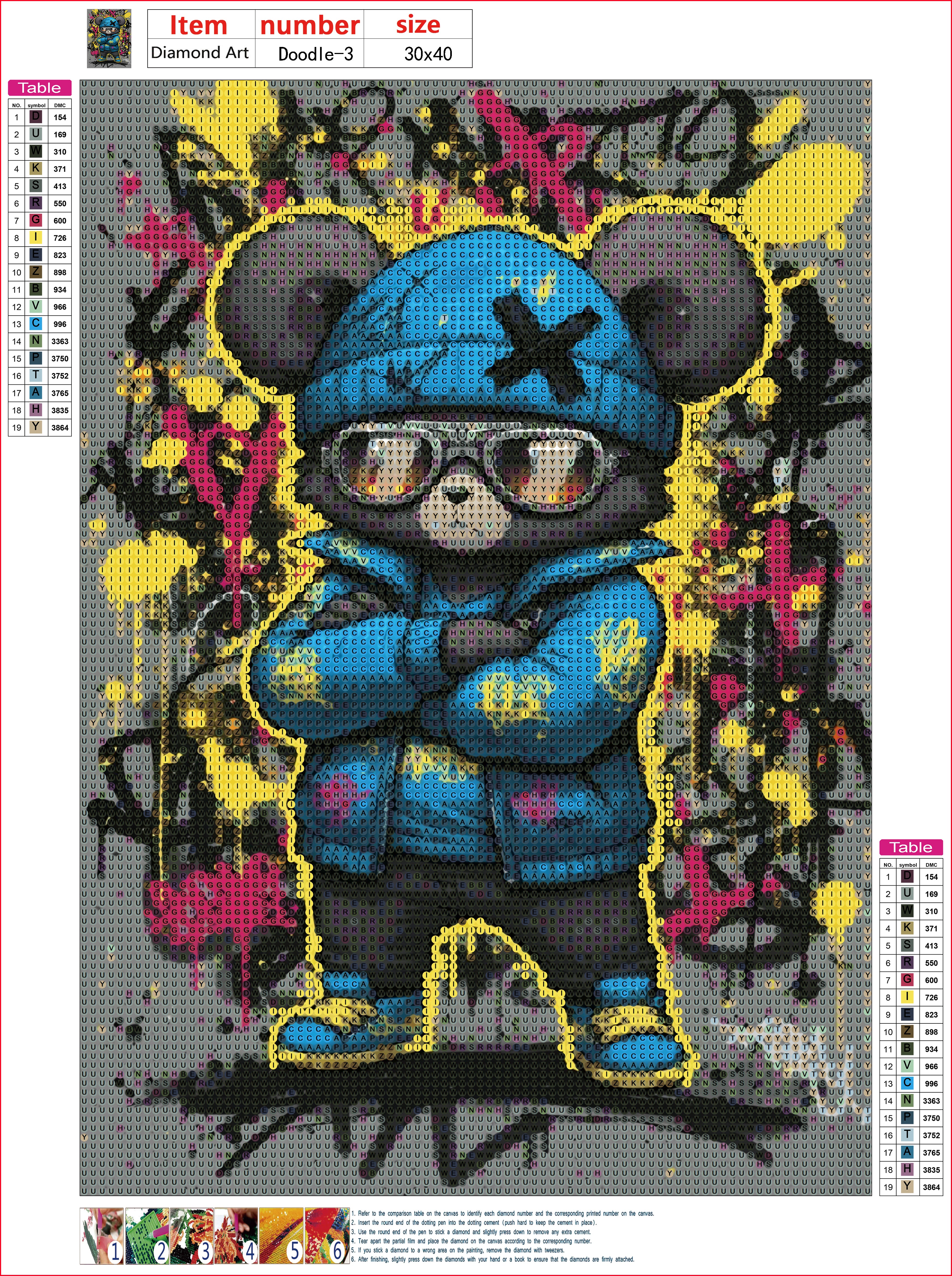 Urban Bear – Blue Attitude | Diamond Painting 30×40 cm